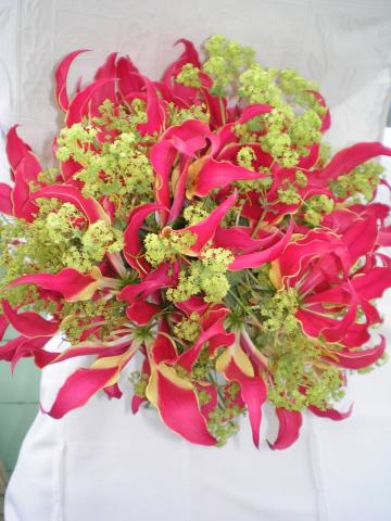 Brompton Floral Designs Wedding Flowers Central London UK NW4 Gloriosa Lilies and Alchemilla Mollis
